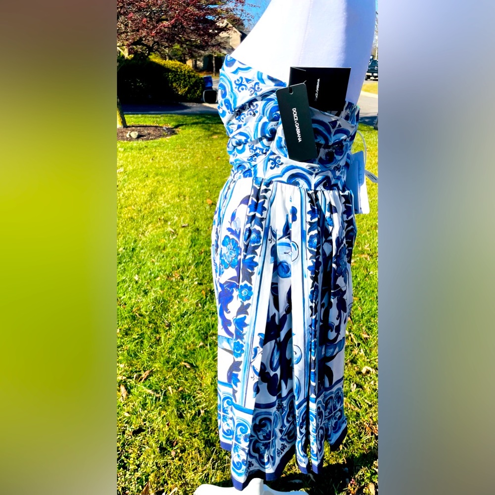 Dolce & Gabbana Majolica mini Poplin dress. NEVER WORN, WITH TAGS. Size 38IT - Picture 6 of 10